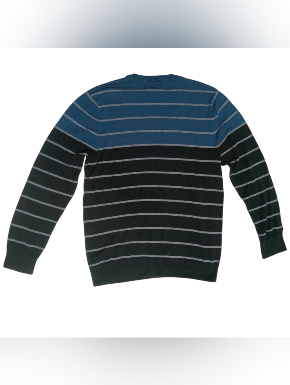 Old Navy Striped Crewneck Sweater Men's L Blue Dark Green Gray - Picture 4 of 6